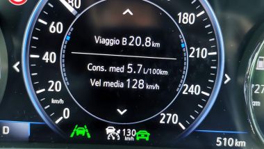 Opel Insignia Sports Tourer 2021, il consumo in autostrada da computer di bordo