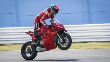 Pecco Bagnaia sulla ''vecchia'' Panigale V4 S