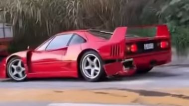 Per la F40 di Norris, solo danni al paraurti. O quasi (screengrab: Instagram/@valveandpiston)