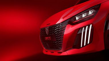 Peugeot E-208 GTi, il caratteristico frontale