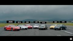 Porsche 911 Turbo: sette generazioni in drag race, il video