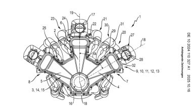 Porsche brevetto motore W12: svelati i disegni depositati del 12 cilindri tedesco