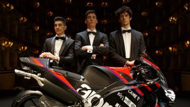 Presentazione Aprilia Racing MotoGP 2022, Aleix Espargarò, Maverick Vinales, Lorenzo Savadori