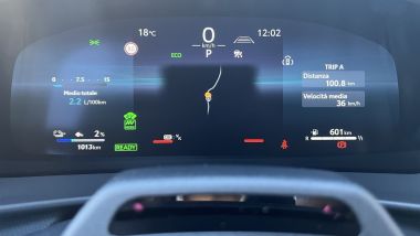 Prova Toyota C-HR PHEV: l'ottimo consumo partendo con batteria al 100%, in modalità Auto EV