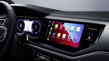 Prova video nuova Volkswagen Polo: il touchscreen da 8'' del sistema infotelematico MIB 3.1