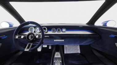 Renault 8 Gordini Concept: l'abitacolo essenziale e sportivo della show cart elettrica