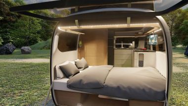 Roulotte Airstream by Porsche Design: il letto per due