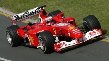 Rubens Barrichello in azione con la Ferrari F2002