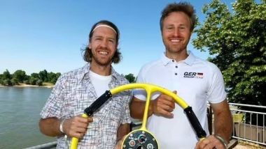 Sebastian Vettel punta sulla vela - Foto da SailGP