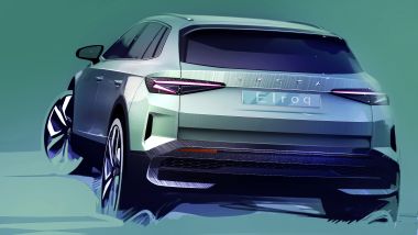 Skoda Elroq, il disegno del posteriore