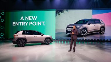 Skoda Epiq: un momento della presentazione digitale del concept di crossover BEV