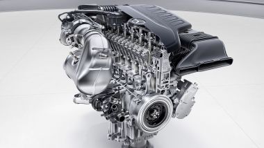 Spaccato del motore 6 cilindri in linea Mercedes M256: un 3 litri da 410 CV e 500 Nm 