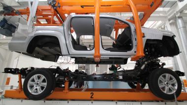 Telaio a longheroni e sospensioni ad assale rigido e balestre su Volkswagen Amarok 2012 