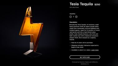 Tequila by Tesla: la pagina del sito ufficiale