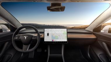 Tesla Model 3: lo schermo dell'infotainment