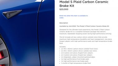 Tesla Model S Plaid: i freni carboceramici costano