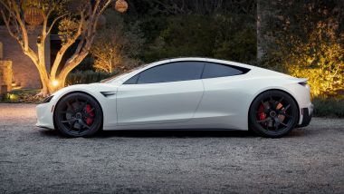 Tesla Roadster, aperti i preordini in Italia: visuale laterale