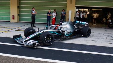 Test Pirelli gomme 18&quot; 2019, George Russell (Mercedes)