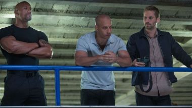 The Rock, Vin Diesel e Paul Walker in Fast and Furious 7