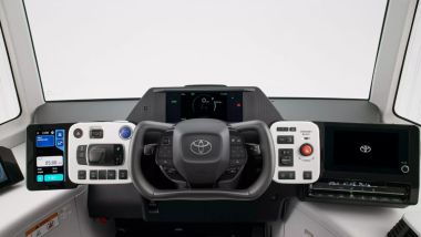 Toyota e-Palette: la plancia di comando con volante a cloche