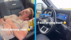 Video: sdraiato sui sedili posteriori di Ford a "guida autonoma"