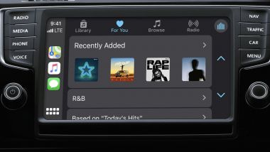 Una schermata di Apple CarPlay