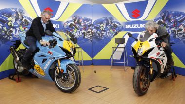 Uncini e Lucchinelli sulle GSX-R celebrative loro dedicate