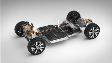Volvo XC-40: il pacco batterie da 78 kWh