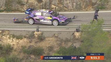 WRC 2022, Rally Spagna: i rottami della Ford Puma di Greensmith